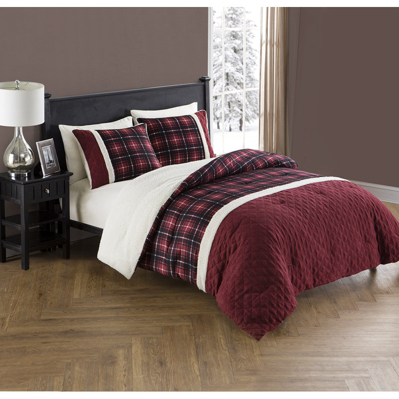 Loon Peak® Mardell Barry Plaid Reversible Comforter Set Wayfair